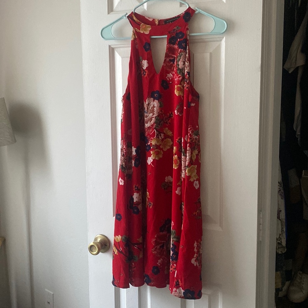 Staccato | Floral/ Red Sleeveless Mini Dress